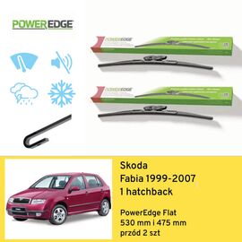 Wycieraczki przód do Skoda Fabia 1 hatchback (1999-2007) PowerEdge Flat 