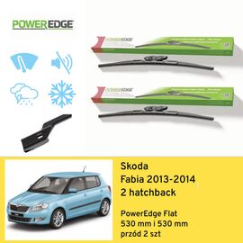 Wycieraczki przód do Skoda Fabia 2 hatchback (2013-2014) PowerEdge Flat 