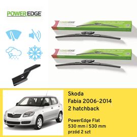Wycieraczki przód do Skoda Fabia 2 hatchback (2006-2014) PowerEdge Flat 