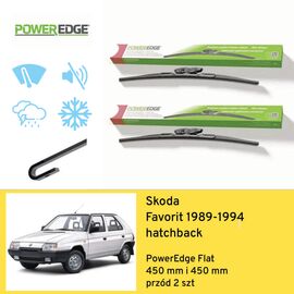 Wycieraczki przód do Skoda Favorit hatchback (1989-1994) PowerEdge Flat 