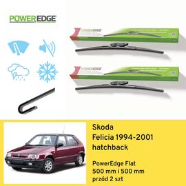 Wycieraczki przód do Skoda Felicia hatchback (1994-2001) PowerEdge Flat 