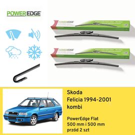 Wycieraczki przód do Skoda Felicia kombi (1994-2001) PowerEdge Flat 