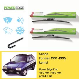 Wycieraczki przód do Skoda Forman kombi (1991-1995) PowerEdge Flat 