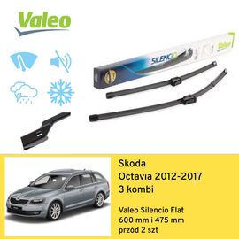 Wycieraczki przód do Skoda Octavia 3 kombi (2012-2017) Valeo Silencio Flat 