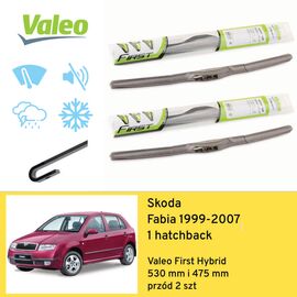 Wycieraczki przód do Skoda Fabia 1 hatchback (1999-2007) Valeo First Hybrid 