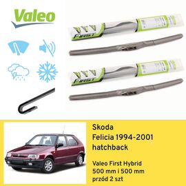 Wycieraczki przód do Skoda Felicia hatchback (1994-2001) Valeo First Hybrid 