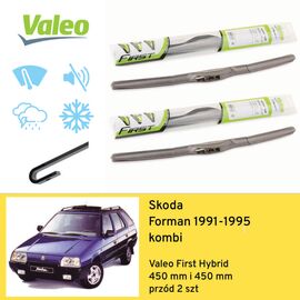 Wycieraczki przód do Skoda Forman kombi (1991-1995) Valeo First Hybrid 