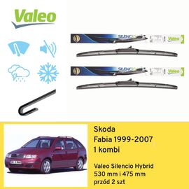 Wycieraczki VALEO Silencio Hybrid do Skoda Fabia Combi 1 6Y5 wagon (1999-2007) 530 mm i 475 mm 