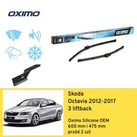 Wycieraczki przód do Skoda Octavia 3 liftback (2012-2017) Oximo Silicone OEM 