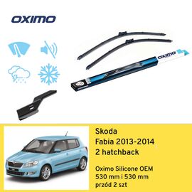 Wycieraczki przód do Skoda Fabia 2 hatchback (2013-2014) Oximo Silicone OEM 