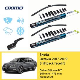 Wycieraczki przód do Skoda Octavia 3 liftback facelift (2017-2019) Oximo Silicone MT 