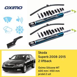 Wycieraczki przód do Skoda Superb 2 liftback (2008-2015) Oximo Silicone MT 