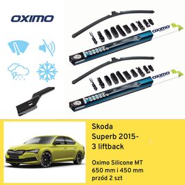 Wycieraczki OXIMO Silicone Edition MT do Skoda Superb 3 3V3, 3V5 (2015-) 650 mm i 450 mm 