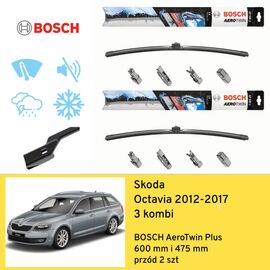 Wycieraczki przód do Skoda Octavia 3 kombi (2012-2017) BOSCH AeroTwin Plus 