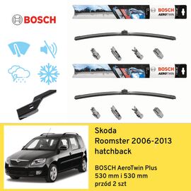 Wycieraczki przód do Skoda Roomster hatchback (2006-2013) BOSCH AeroTwin Plus 