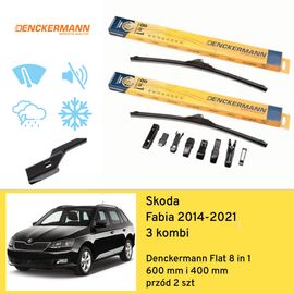 Wycieraczki przód do Skoda Fabia 3 kombi (2014-2021) Denckermann Flat 8 in 1 