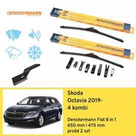 Wycieraczki przód do Skoda Octavia 4 kombi (2019-) Denckermann Flat 8 in 1 