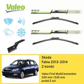 Wycieraczki przód do Skoda Fabia 2 kombi (2013-2014) Valeo First MultiConnection 