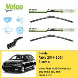 Wycieraczki VALEO First MultiConnection do Skoda Fabia Combi 3 NJ5 wagon (2014-2021) 600 mm i 400 mm 