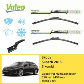 Wycieraczki VALEO First MultiConnection do Skoda Superb Combi 3 3V3, 3V5 wagon (2015-) 650 mm i 450 mm 