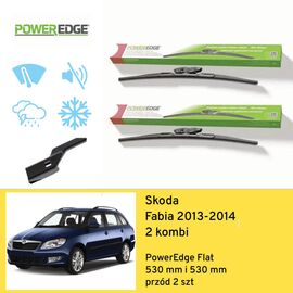 Wycieraczki przód do Skoda Fabia 2 kombi (2013-2014) PowerEdge Flat 
