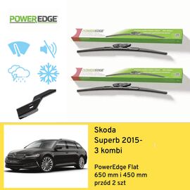 Wycieraczki przód do Skoda Superb 3 kombi (2015-) PowerEdge Flat 