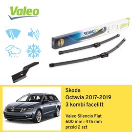 Wycieraczki przód do Skoda Octavia 3 kombi facelift (2017-2019) Valeo Silencio Flat 