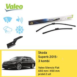 Wycieraczki VALEO Silencio Flat do Skoda Superb Combi 3 3V3, 3V5 wagon (2015-) 650 mm i 450 mm 