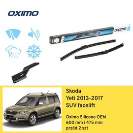 Wycieraczki przód do Skoda Yeti SUV facelift (2013-2017) Oximo Silicone OEM 
