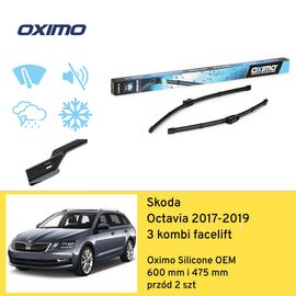 Wycieraczki przód do Skoda Octavia 3 kombi facelift (2017-2019) Oximo Silicone OEM 